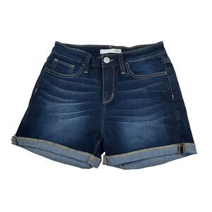Daytrip Refined Dark Wash Denim Shorts Cuffed Hem Lynk Women's Size 25‎